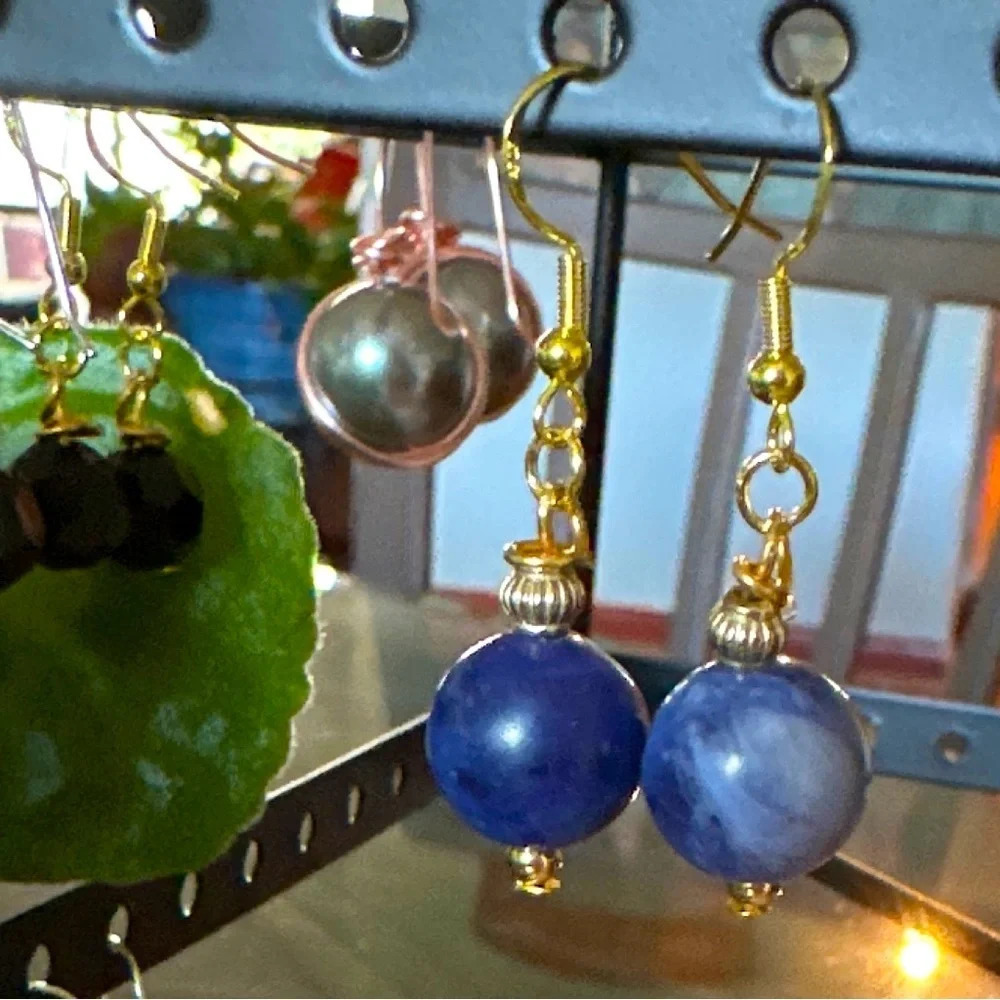Alquimia Blue and Gold Earrings